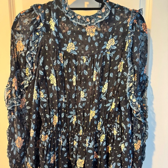 Ulla Johnson Dani black floral chiffon mini dress | 4 - Picture 9 of 12